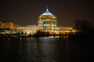Wausau skyline at night.